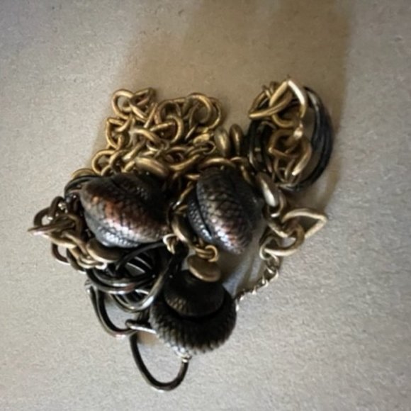 Liz Claiborn Multi Tone Chain and Beads Long 34" length with a 2.5" Extender - Picture 4 of 5